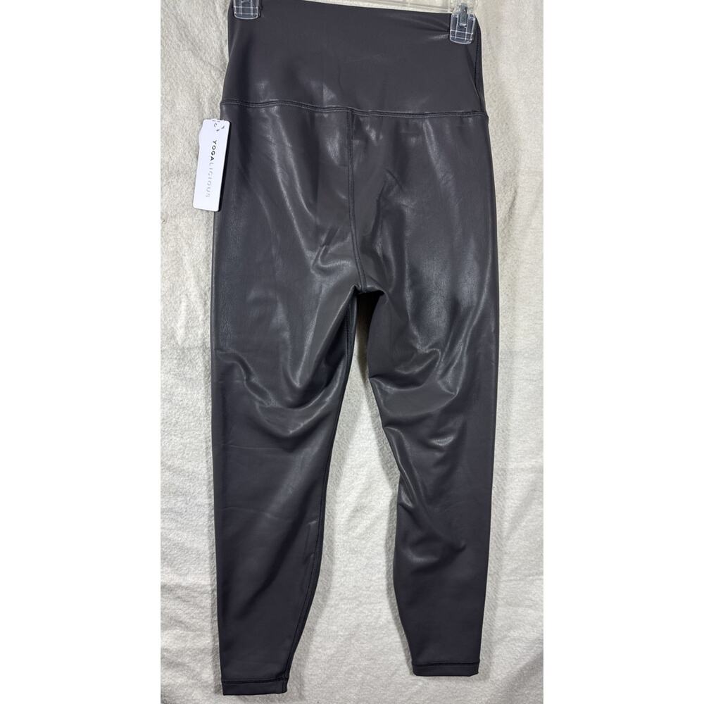 Great Yogalicious size S gray faux leather Lady Love ankle leggings women NWT - Picture 6 of 7